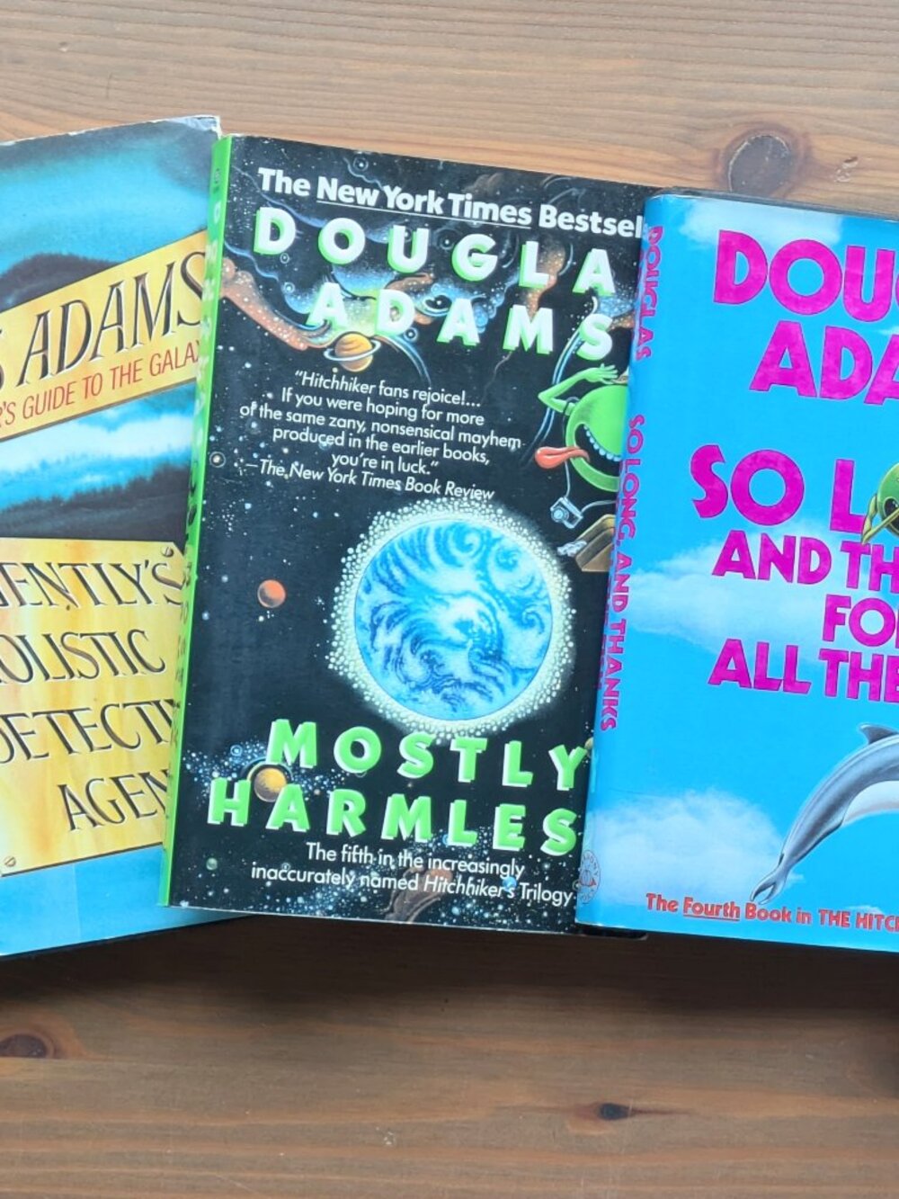 4 Douglas Adams Books DIRK GENTLY/SO LONG/MOSTLY HARMLESS/Life Universe Set Lot